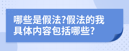 哪些是假法?假法的我具体内容包括哪些?