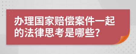办理国家赔偿案件一起的法律思考是哪些？