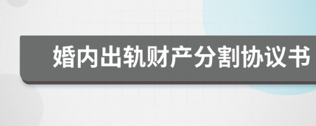 婚内出轨财产分割协议书