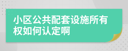 小区公共配套设施所有权如何认定啊