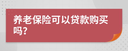 养老保险可以贷款购买吗？