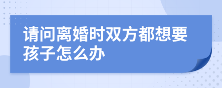 请问离婚时双方都想要孩子怎么办