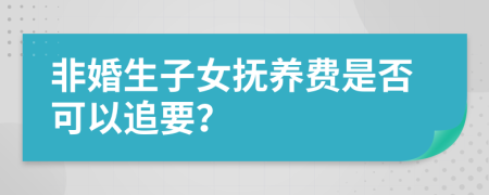 非婚生子女抚养费是否可以追要？