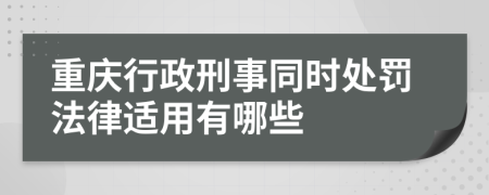 重庆行政刑事同时处罚法律适用有哪些