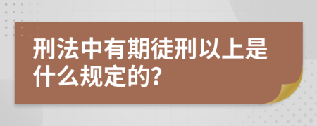 刑法中有期徒刑以上是什么规定的？