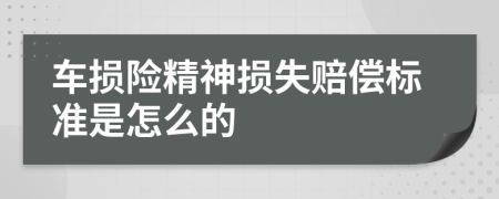 车损险精神损失赔偿标准是怎么的