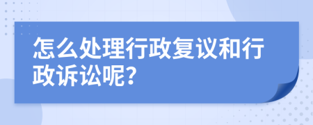 怎么处理行政复议和行政诉讼呢？