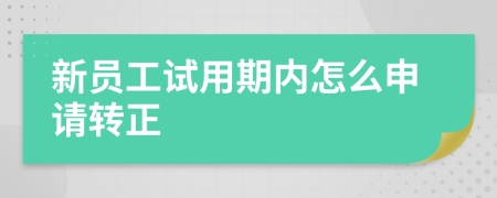 新员工试用期内怎么申请转正