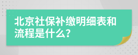 北京社保补缴明细表和流程是什么？