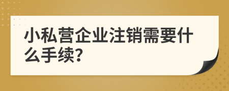 小私营企业注销需要什么手续？