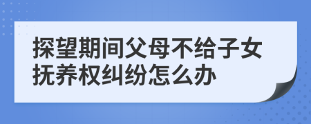 探望期间父母不给子女抚养权纠纷怎么办