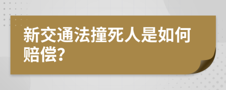 新交通法撞死人是如何赔偿？