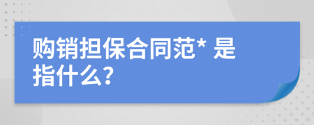 购销担保合同范* 是指什么？