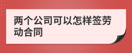 两个公司可以怎样签劳动合同