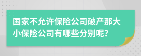 国家不允许保险公司破产那大小保险公司有哪些分别呢？