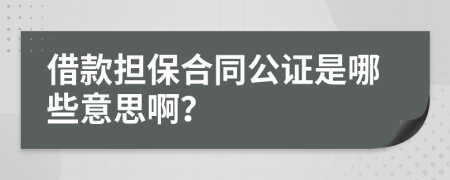 借款担保合同公证是哪些意思啊？