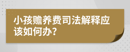 小孩赡养费司法解释应该如何办？