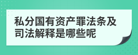 私分国有资产罪法条及司法解释是哪些呢