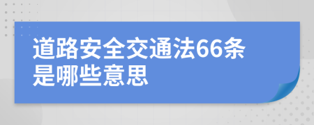 道路安全交通法66条是哪些意思