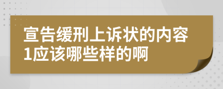宣告缓刑上诉状的内容1应该哪些样的啊