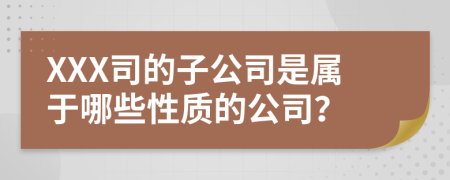 XXX司的子公司是属于哪些性质的公司？