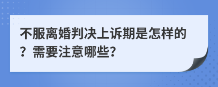 不服离婚判决上诉期是怎样的？需要注意哪些？