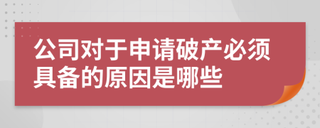 公司对于申请破产必须具备的原因是哪些