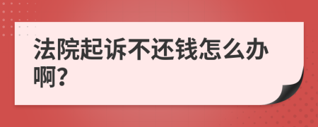 法院起诉不还钱怎么办啊？