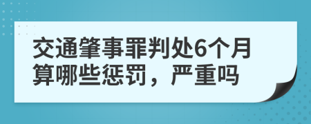 交通肇事罪判处6个月算哪些惩罚，严重吗