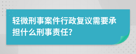 轻微刑事案件行政复议需要承担什么刑事责任？