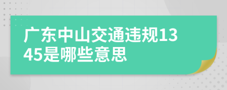 广东中山交通违规1345是哪些意思