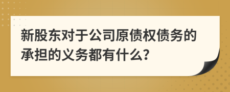 新股东对于公司原债权债务的承担的义务都有什么？