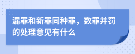 漏罪和新罪同种罪，数罪并罚的处理意见有什么