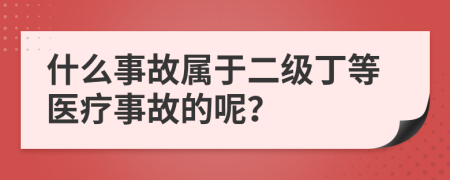 什么事故属于二级丁等医疗事故的呢？