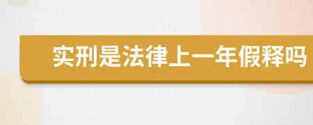实刑是法律上一年假释吗