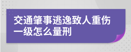 交通肇事逃逸致人重伤一级怎么量刑