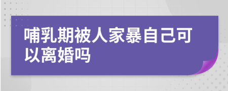 哺乳期被人家暴自己可以离婚吗