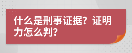 什么是刑事证据？证明力怎么判？