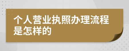 个人营业执照办理流程是怎样的