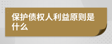 保护债权人利益原则是什么