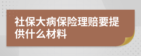 社保大病保险理赔要提供什么材料