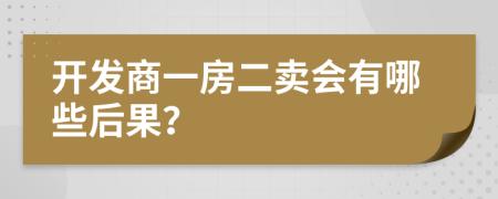 开发商一房二卖会有哪些后果？