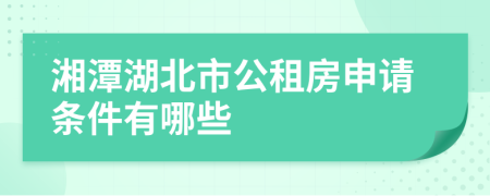 湘潭湖北市公租房申请条件有哪些