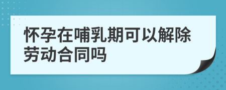 怀孕在哺乳期可以解除劳动合同吗