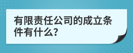 有限责任公司的成立条件有什么？