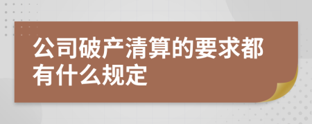 公司破产清算的要求都有什么规定