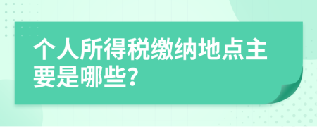 个人所得税缴纳地点主要是哪些？