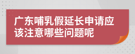 广东哺乳假延长申请应该注意哪些问题呢