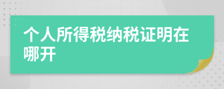 个人所得税纳税证明在哪开