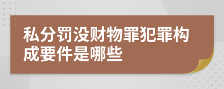 私分罚没财物罪犯罪构成要件是哪些